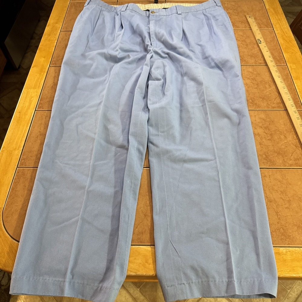 Bills Khakis M1RPL Pants 44 x 29 Blue Relaxed Fit Pleated Cotton Chino Made USA